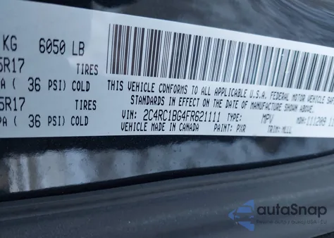 2015 Chrysler Town & Country Touring z USA, uszkodzony, nr VIN 2C4RC1BG4FR621111